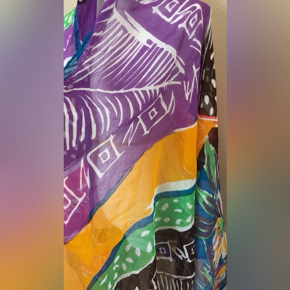 Beach pool cover wrap multi color cotton shawl beach shawl or pool cover - Picture 6 of 7